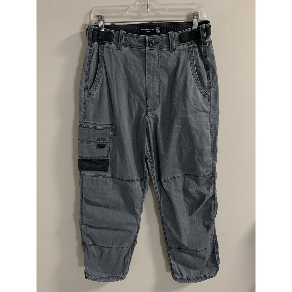Vintage Y2K Abercrombie & Fitch Paratroop Cargo Pants Gray Buckles Men's 30x32
